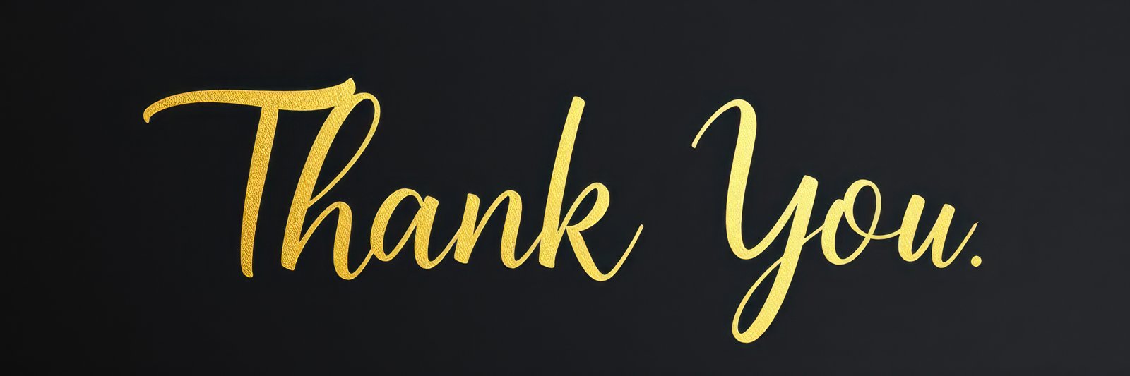 Elegant golden thank you message on a dark background perfect for expressing gratitude